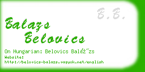 balazs belovics business card